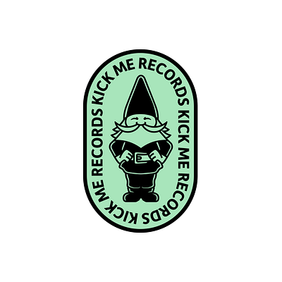 Kick Me Records Logo branding design graphic design illustration logo typography vector