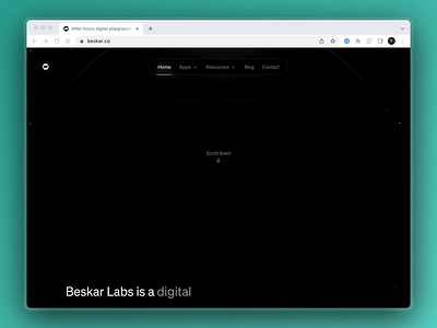 Beskar Labs — Sticky Intro animation beskar copywriting design home homepage intro labs landing motion opacity scroll sticky storytelling transition ui video website
