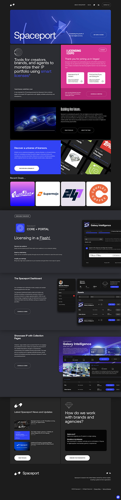 Spaceport.xyz Branding, Landing Page, Product branding crypto ui web3