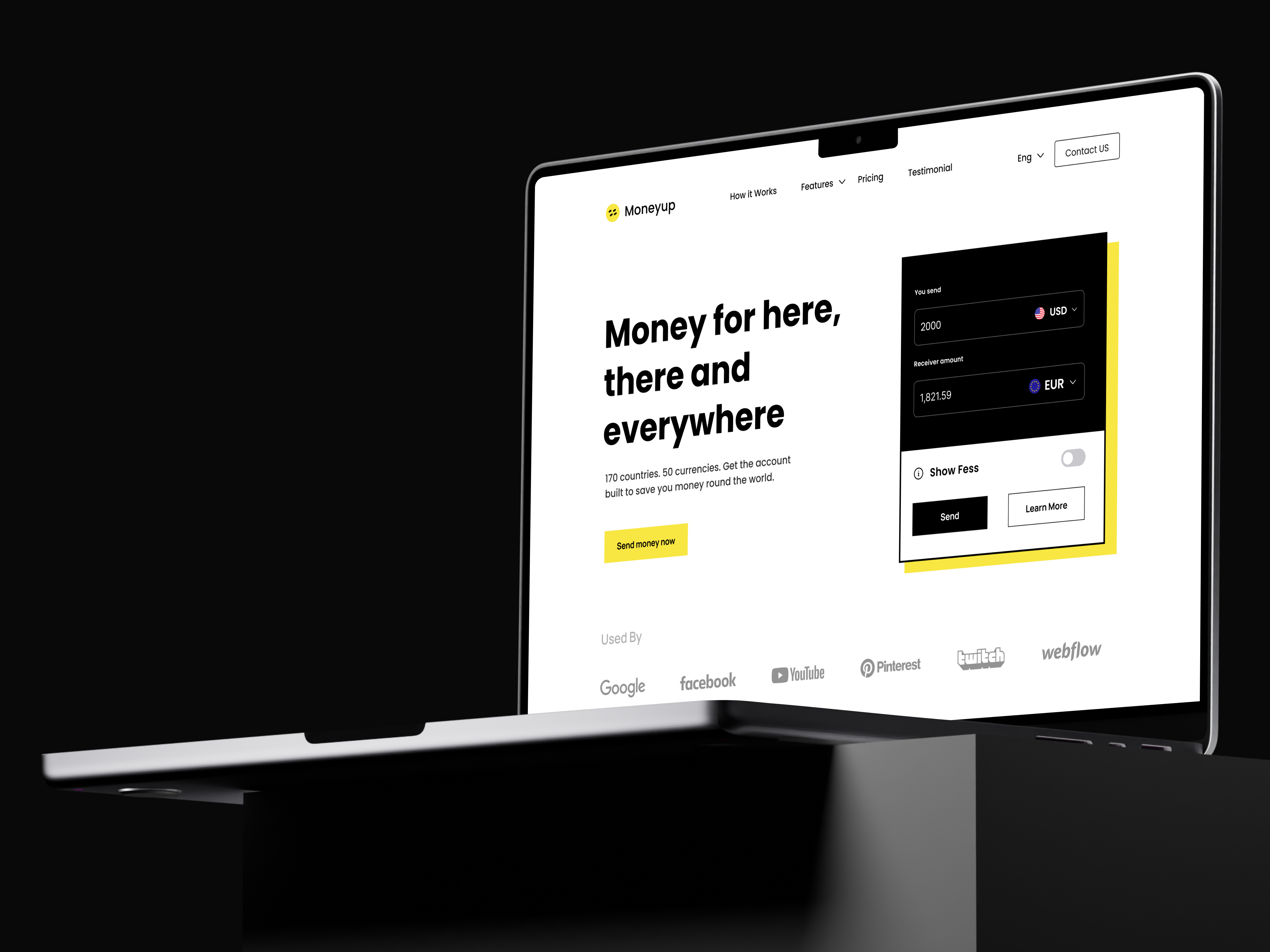 International Money Transfer Website bank card banking website digital remittance e transfer financial website global money transfer instant money transfer international money transfer landing page mobile bank money money management online currency exchange online payment gateway remitance secure money transfer transfer ux web design website