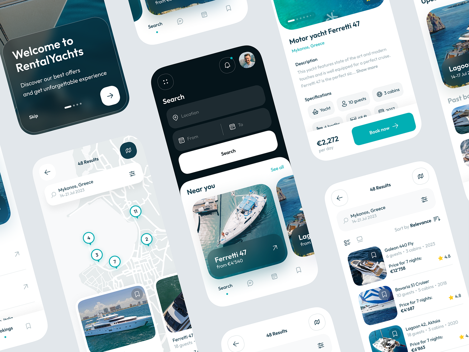 Yacht rental app by Nikita Gulak for Fireart Studio on Dribbble