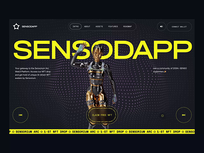 Senso Dapp: Interactions Part 1 3d animation avatar collection drop interactions landing mint minting nft render token ui web web3 website