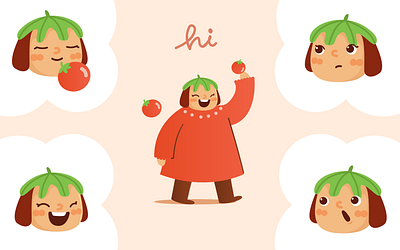 Tomato Girl character illustration design flat illustration food graphic design illustration illustrator ui vector