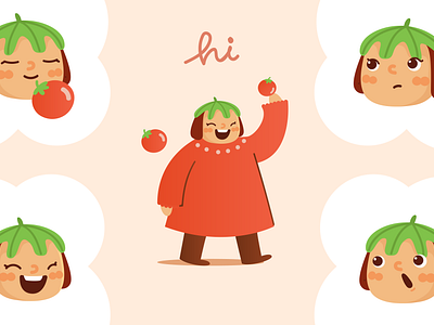 Tomato Girl character illustration design flat illustration food graphic design illustration illustrator ui vector