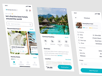 Nginep - Hotel Booking App Ui Kits app booking design exploration figma hotel ui ui8 uikit