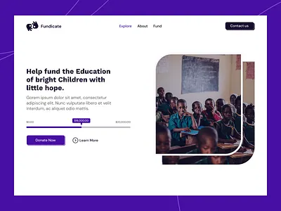 Fundicate - Landing Page landing page product design ui user interface design