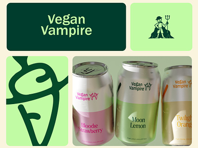 Logo - Vegan Drinks branding design drinks graphic design green illustration logo vampire vector vegan