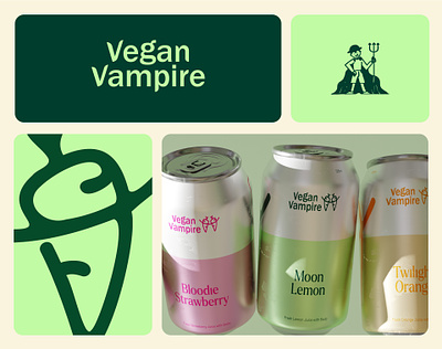 Logo - Vegan Drinks branding design drinks graphic design green illustration logo vampire vector vegan