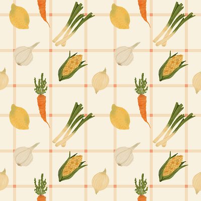 Veggies Pattern colorful design graphic design illustration patern procreate surface pattern design