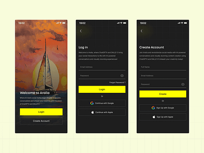 Login & Sign Up Screen ai authflow login onboarding screen sign uo ui welcome back