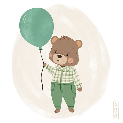 Birthday Bear bear colorful cute cute illustration design graphic design illustration kids illustration procreate