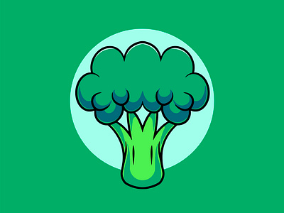 Simple Broccoli Icon Illustration branding farm house graphic design ui