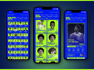 Prototyping in Figma based on the NBA Draft 2023 all star app application basketball big numbers design figma graphic design infographic landing page mobile mobile page nba score sports statistics typography ui ux web