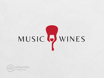 Music and Wines Logo bar beverages branding food logo logo designer minimal music restaurant wines