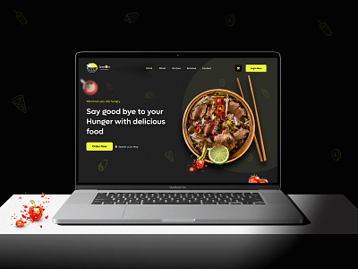Restaurant Landing Page app design dark mode design dark theme food food order landing page minimal design online food ui ui design ui ux design ux ux design web design