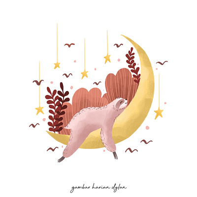 Good Night, Sloth coverillustration digitaldrawing digitalpainting drawing graphic design illustration illustrations