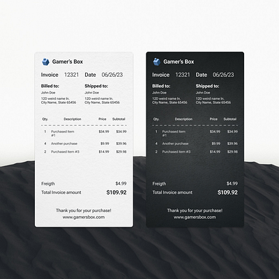 Daily UI 046 - Invoice dailyui darktheme design ui uidesigner ux