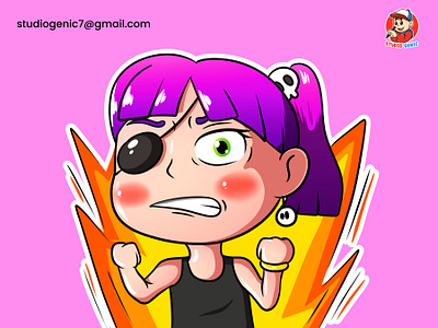 Cartoon Character Emote Chibi Style - Girl Anger cutecharacterdesign emotechibi girl girlanger girlcartoon girlcartooncharacter