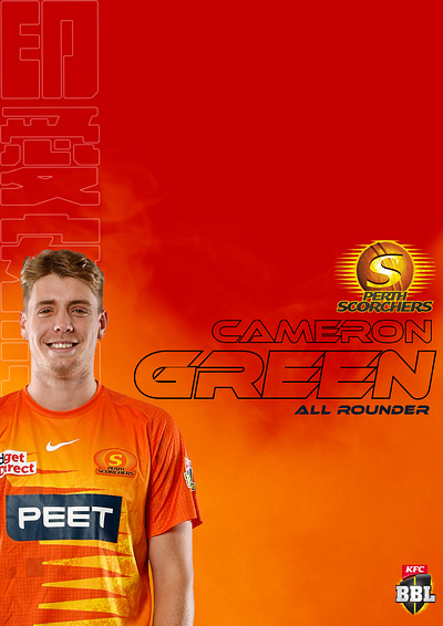 Cam Green Fan Poster australia bbl cricket green orange perth poster scorchers t20