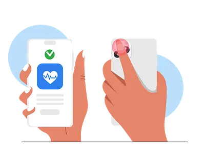 Healthcare app ( How it works ) app app design branding clean design flat graphic design illustration landing page minimal mobile app modern design simple ui vector