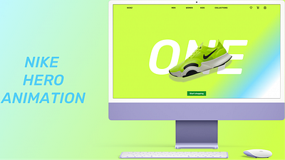 Nike Hero Animation animation hero section motion graphics nike product design ui ux website