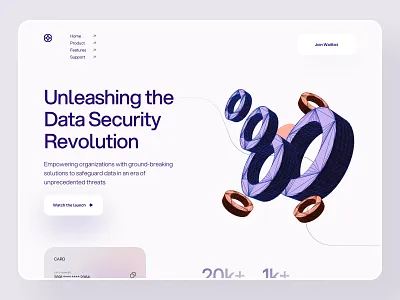 Secure Shield: Landing Page Design for Data Security App data data security design gradient ui uidesign uiux