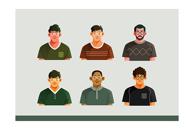 Man Character Avatar Set Illustration guy