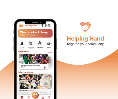 HelpingHand - Donation App app charity design donate donation illustration mobile ui ux