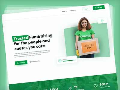 Fundraising Landing Page design environment fundraisin green hero section inspirations landing page modern ui design uiux web design