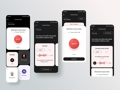 Record Audio drafts {Pataa App} app application audio design direction gps guide landmark location map mobile navigation neel prakhar record sharma text to speech ui ux voice