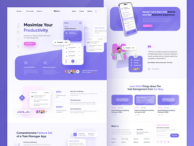 Mutmiz - Task Management Website b2b website clean homepage landing page management marketing website product page productivity project management saas saas landing page saas prodcut saas website task management task manager team manager to do ui ux design website