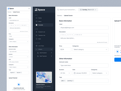 Learning Management System business dashboard e learning e learning figma input input field learning management system lms ofspace online course onlineeducation product product design space space design system style guide ui kit webapp webapplication