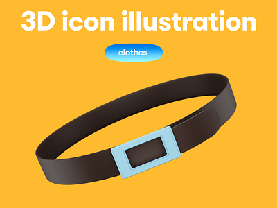Clothes 3D icon - belt 3d 3d icon 3d illustration 3d object belt clothes