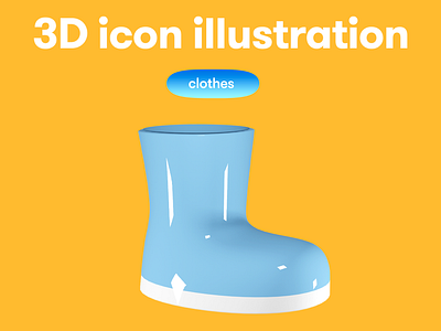 Clothes 3D icon - boot 3d 3d icon 3d illustration 3d object boot clothes