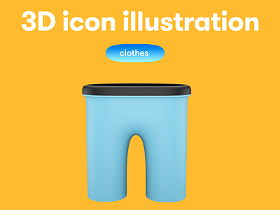 Clothes 3D icon - pants 3d 3d icon 3d illustration 3d object clothes pants