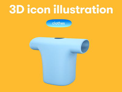 Clothes 3D icon - T-shirt 3d 3d icon 3d illustration 3d object clothes t shirt