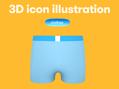 Clothes 3D icon - underwear 3d 3d icon 3d illustration 3d object clothes underwear