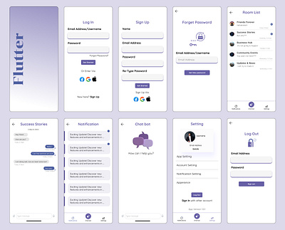 Flutter app design application design illustration ui user interface ux website