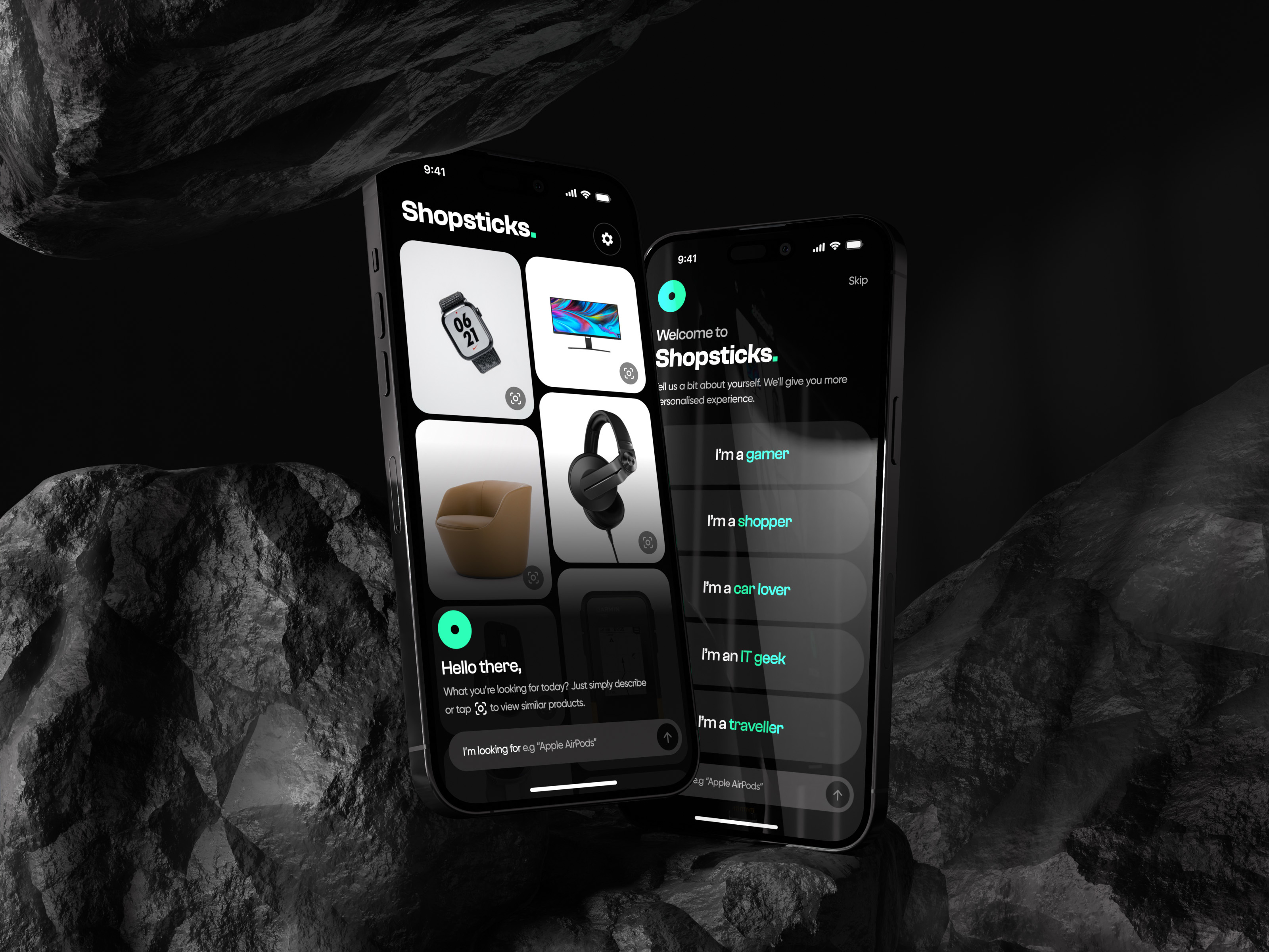 Shopping App 3d ai app clean design e commerce scene shopping smart ui ux