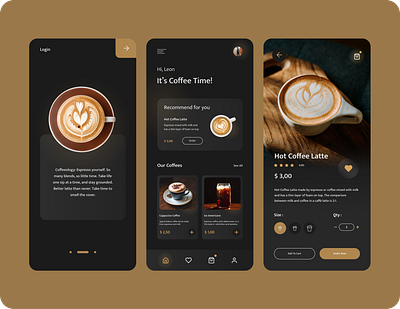 Coffee Shop App design mobile ui