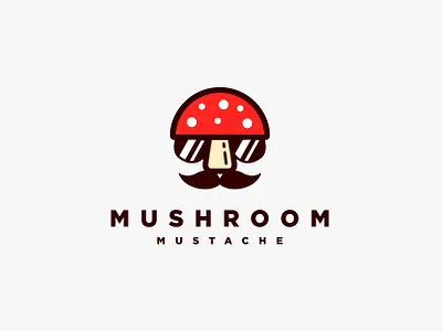 Mister Mushroom Mustache Logo branding cartoon cool design graphic design illustration logo logo design mascot mister moustache mr mushroom mustache porcini vector