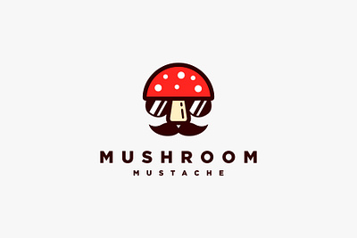 Mister Mushroom Mustache Logo branding cartoon cool design graphic design illustration logo logo design mascot mister moustache mr mushroom mustache porcini vector