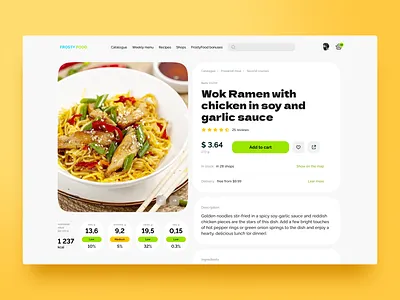 Website concept for a company that produces and sells food design e commerce food food delivery interface item card ui ux web website