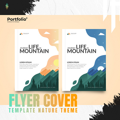 Flyer Cover With Nature Theme branding brochure cover design flyer graphic design illustration leaflet logo mountain nature ui vector