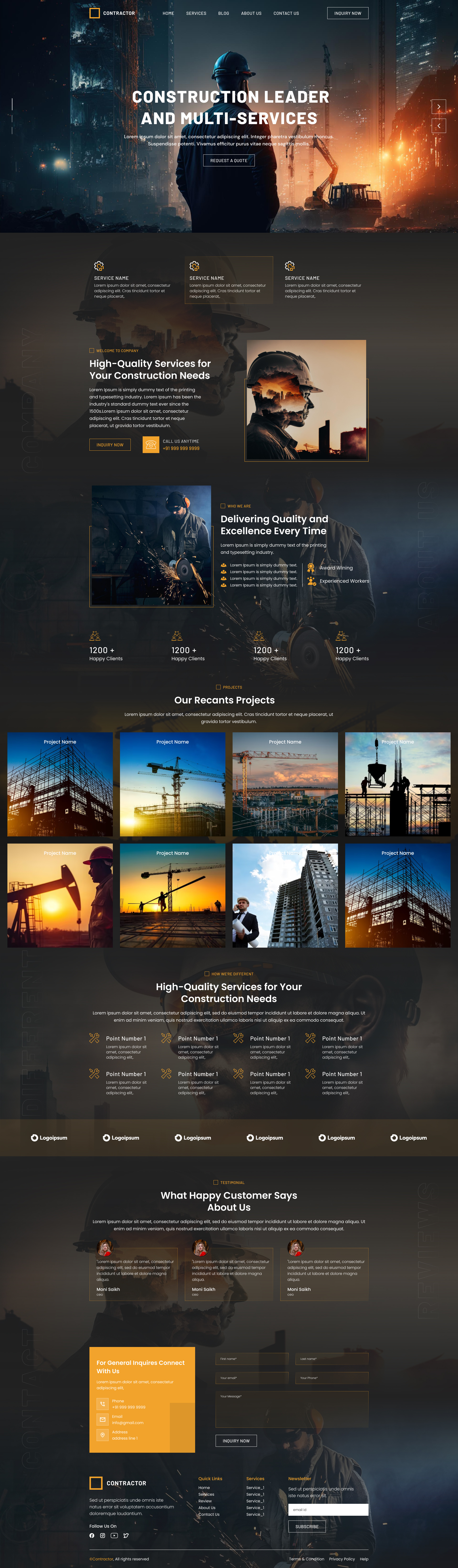 Contractor👨🏻‍💼 Home Page Website Design branding contractor website design graphic design home homepagedesign ui ui design web design website design