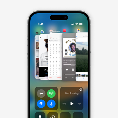 iOS Multitask, but with Control Center combined apple control center design ios ios 15 ios 16 iphone multitask prototype ui ui ux uiux user experience ux uxdesign