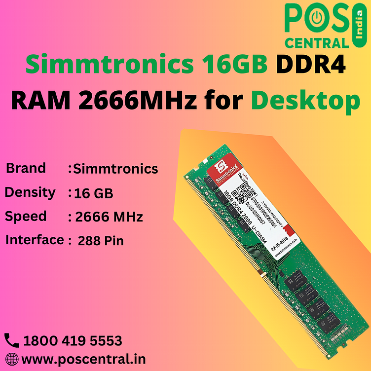 Upgrade Your Desktop with Simmtronics 16GB DDR4 RAM 2666MHz by POS