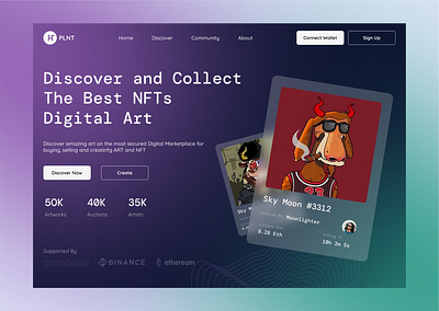 PLNT NFT Website design landing page nft nft website ui ui design ux