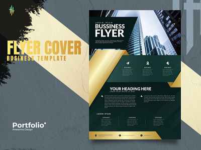 Business Flyer Template a4 branding business company corporation cover design flyer gold graphic design illustration logo media megazine social ui vector