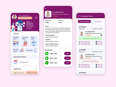 Healthcare Patient App app doctor app health app healthcare layout mobile mobile apps patient app product design ui ux visual design